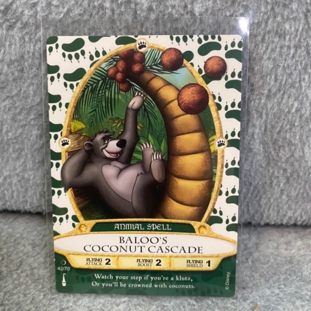 Disney Sorcerers Magic Kingdom Card Baloo Coconut Cascade 42/70 Retired EUC